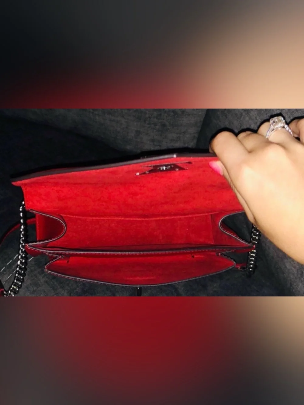 Louis Vuitton Mylockme BB in color RUBY